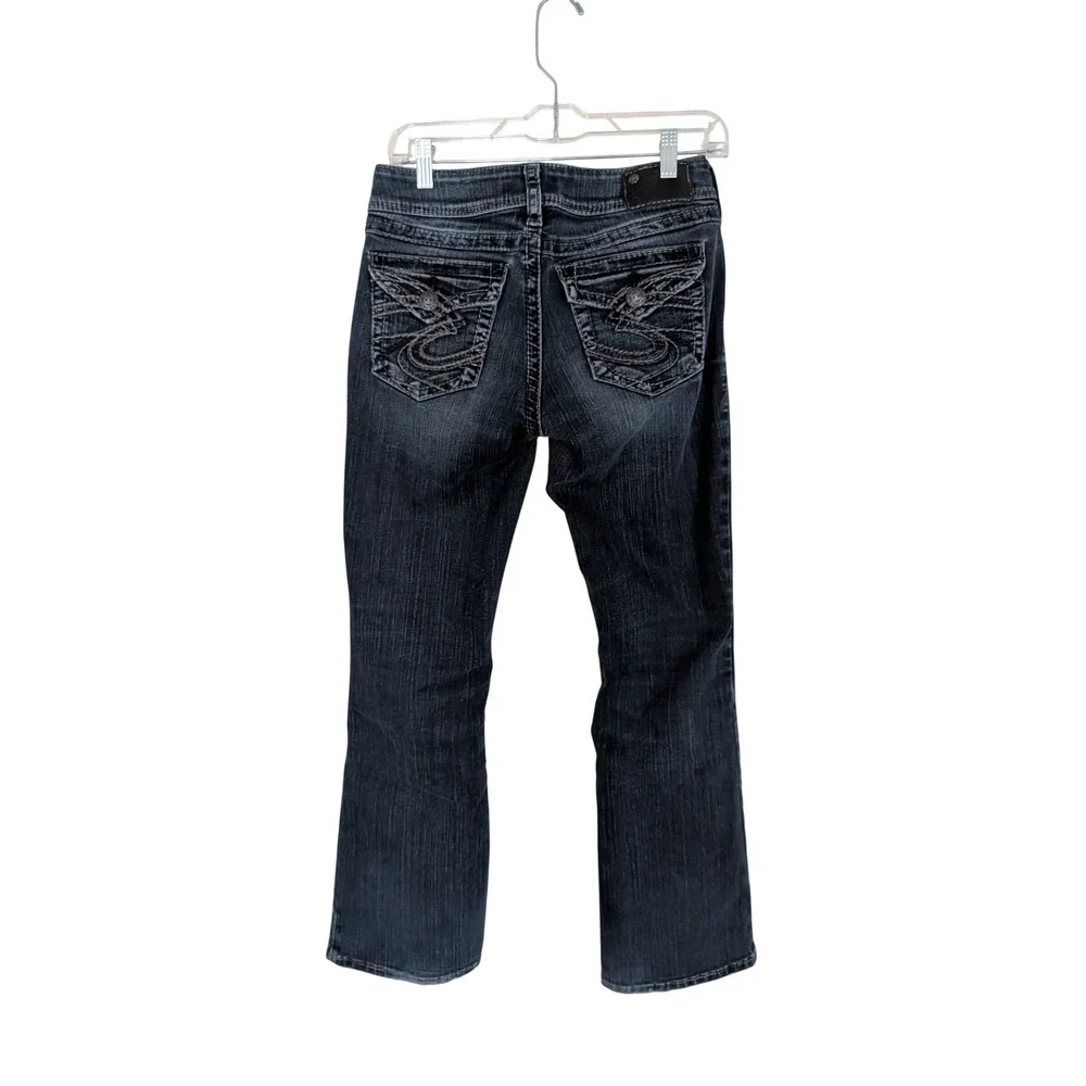 Silver Jeans Co Suki Surplus Dark Wash Bootcut Jeans W28 L30‎ Contrast Stitch